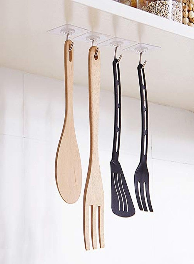 BHOOLU&GOOLU Plastic P S Retail Strong Transparent Wall Hooks Suction Cup Sucker Hanger, Transparent (10) - Image 2